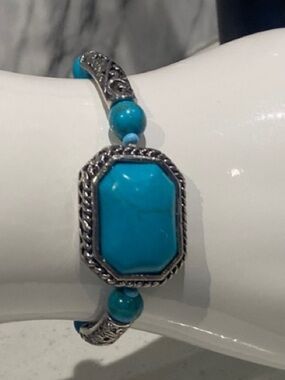 Turquoise and Silver Women's Bracelet
